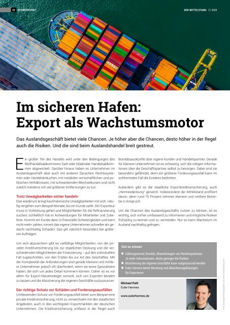 Der Mittelstand. Das Unternehmermagazin - 02/2020 | April / Mai 2020 - Bedrohter Handel