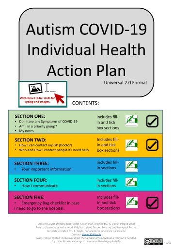 FILL-IN VERSION WITH SPACES FOR TYPING AND IMAGES Universal 2.0 Autism COVID-19 Individual Health Action Plan 