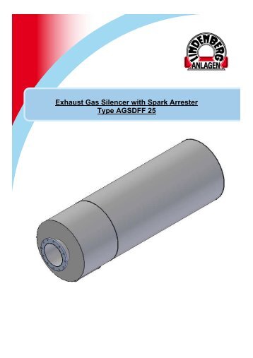 Exhaust Gas Silencer with Spark Arrester Type AGSDFF 25