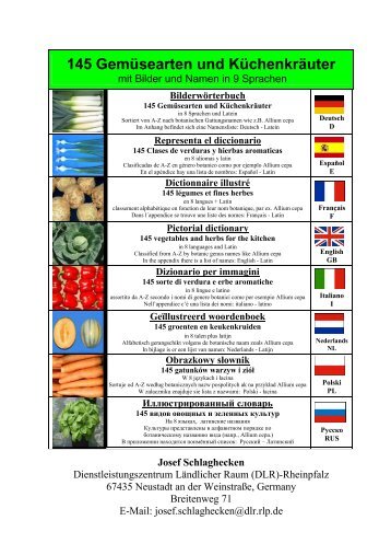 145 Gemüsearten und Küchenkräuter