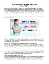 Klinik Apotik Jual Obat Aborsi Solo 087738575225 Obat Cytotec Original