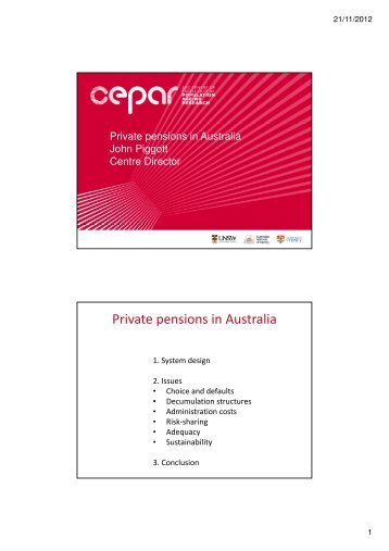 Private pensions in Australia