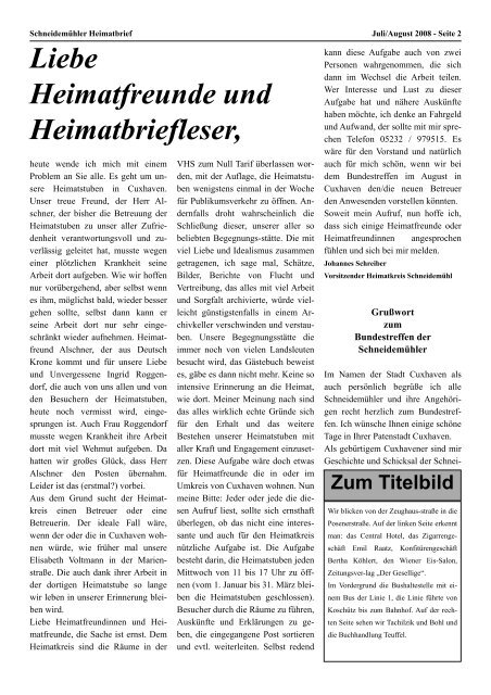 schneidemühler heimatbrief - Heimatkreis Schneidemühl