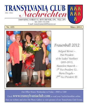the March 2012 issue of the - Transylvania Club Kitchener