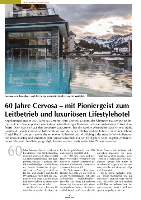 wellhotel Sonderheft 60 Jahre Hotel Cervosa