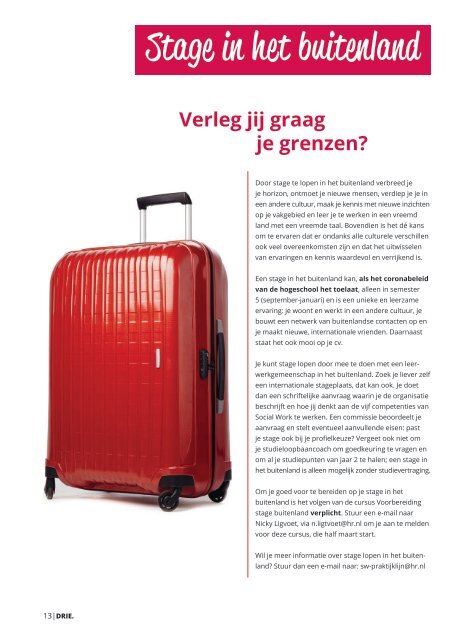 Magazine DRIE profielkeuze Social Work