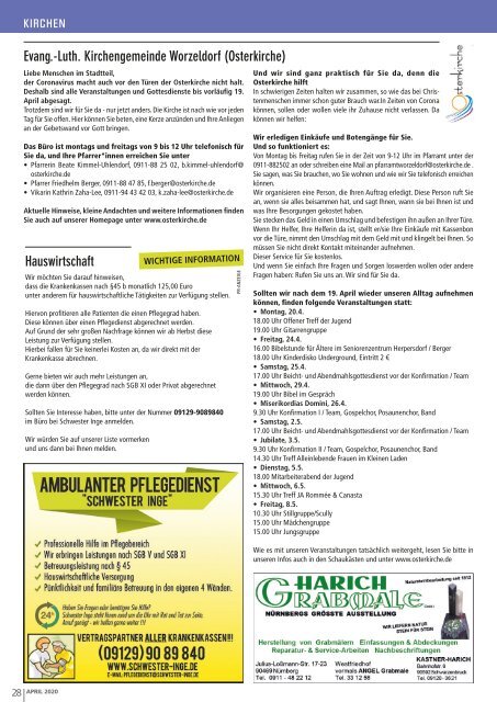 Mitteilungsblatt Nürnberg-Katzwang/Worzeldorf/Kornburg/Herpersdorf - April 2020