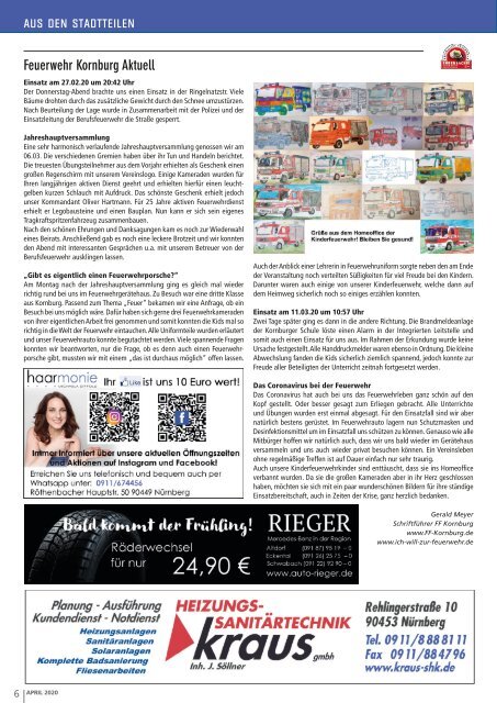 Mitteilungsblatt Nürnberg-Katzwang/Worzeldorf/Kornburg/Herpersdorf - April 2020