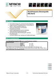 Hochfrequenz Stromquelle ISQ Serie - Miyachi Europe