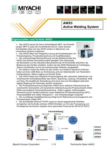 Technical Data Sheet - Miyachi Europe