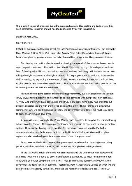 final draft 10 errors