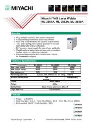 Miyachi YAG Laser Welder ML-2551A, ML-2552A ... - Miyachi Europe