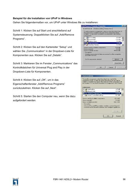 FBR-1461 ADSL2/2+ Modem Router 1W 4L QoS ... - Jacob Elektronik