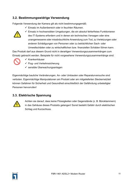 FBR-1461 ADSL2/2+ Modem Router 1W 4L QoS ... - Jacob Elektronik