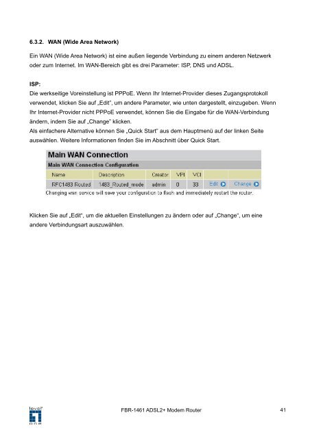 FBR-1461 ADSL2/2+ Modem Router 1W 4L QoS ... - Jacob Elektronik