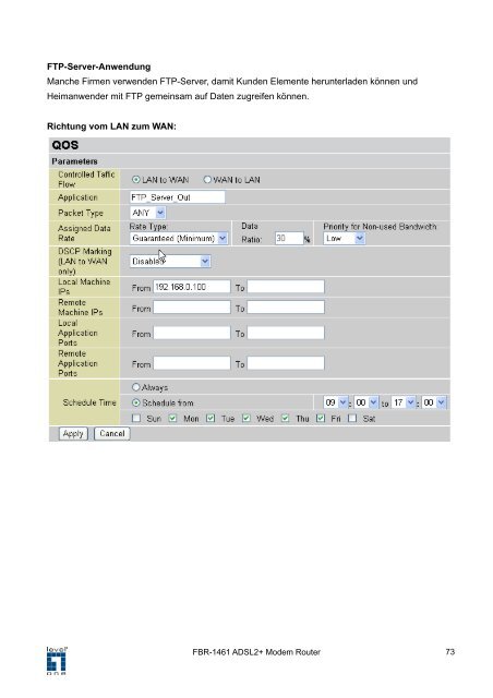 FBR-1461 ADSL2/2+ Modem Router 1W 4L QoS ... - Jacob Elektronik