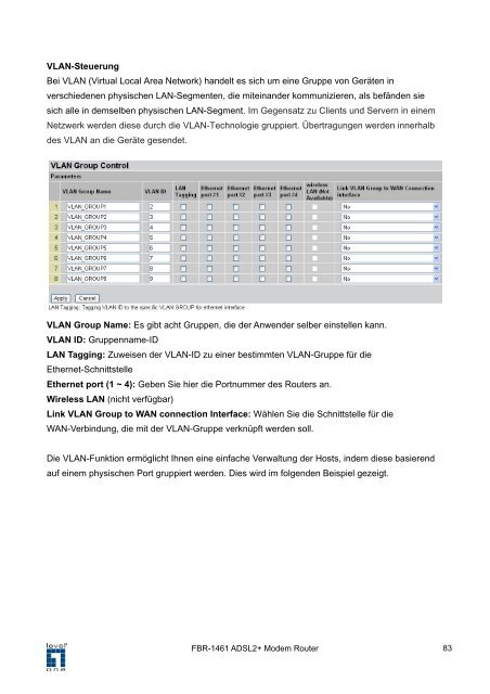 FBR-1461 ADSL2/2+ Modem Router 1W 4L QoS ... - Jacob Elektronik