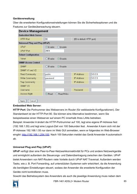 FBR-1461 ADSL2/2+ Modem Router 1W 4L QoS ... - Jacob Elektronik