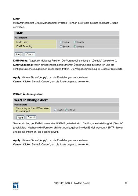 FBR-1461 ADSL2/2+ Modem Router 1W 4L QoS ... - Jacob Elektronik