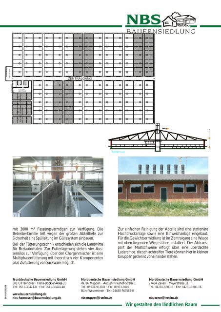 0,84m² pro Tier - Norddeutsche Bauernsiedlung GmbH