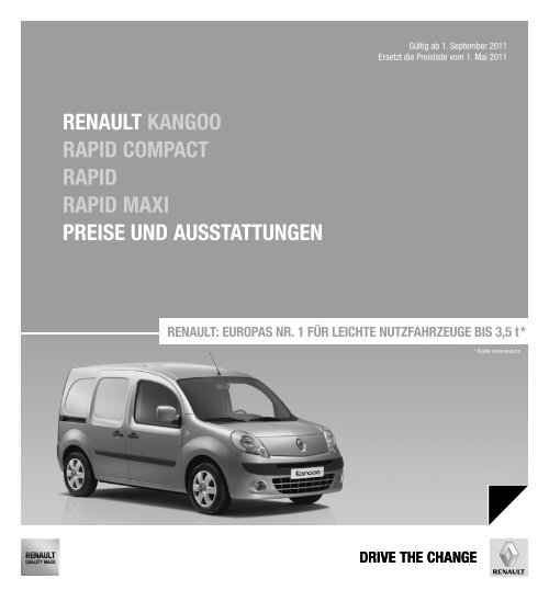 Renault Kangoo Preisliste