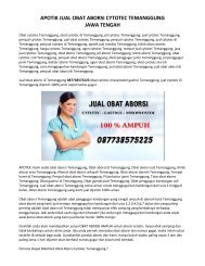 Klinik Apotik Jual Obat Aborsi Temanggung 087738575225 Obat Cytotec Original
