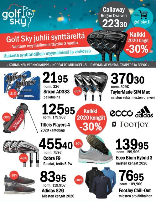 Golf Sky synttäritarjoukset