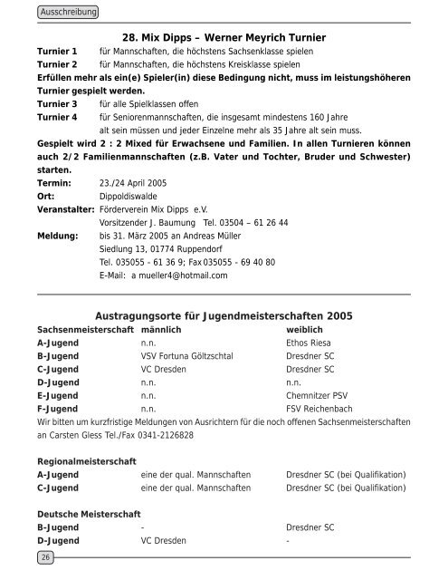 Das Mitteilungsheft ist das amtliche Organ des ... - sportverbund.de