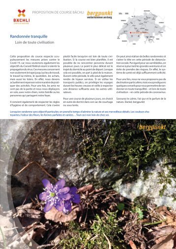 Proposition de Course 04.2020 – Randonnée tranquille