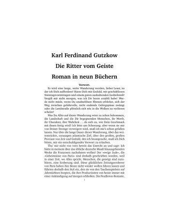 Karl Ferdinand Gutzkow Die Ritter vom Geiste Roman in neun ...