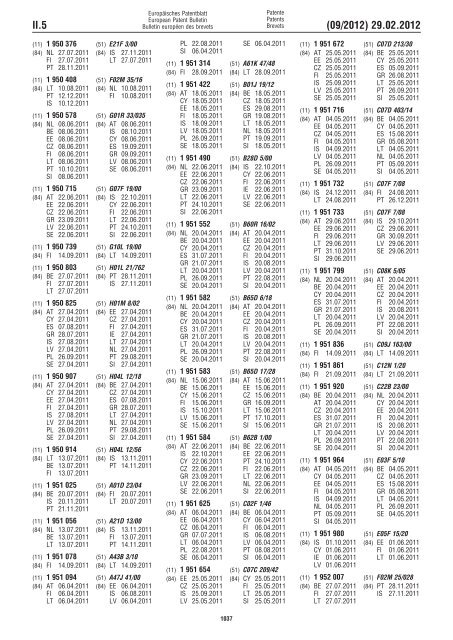 European Patent Bulletin 2012/09 - European Patent Office