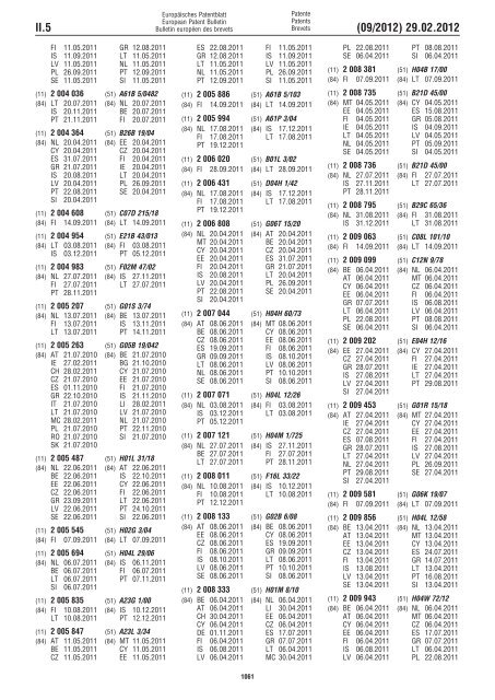 European Patent Bulletin 2012/09 - European Patent Office