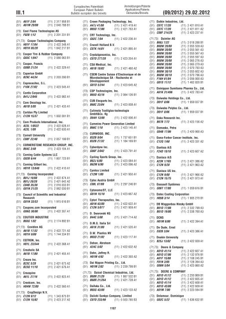 European Patent Bulletin 2012/09 - European Patent Office