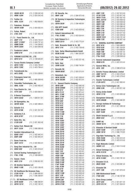 European Patent Bulletin 2012/09 - European Patent Office