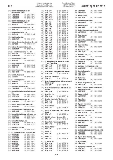 European Patent Bulletin 2012/09 - European Patent Office