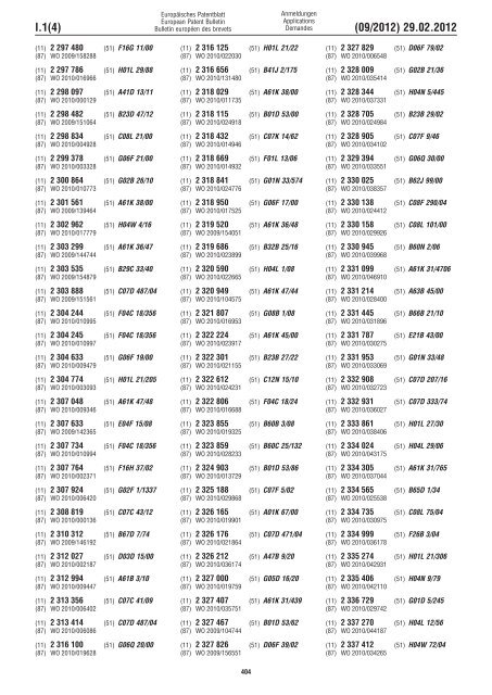 European Patent Bulletin 2012/09 - European Patent Office