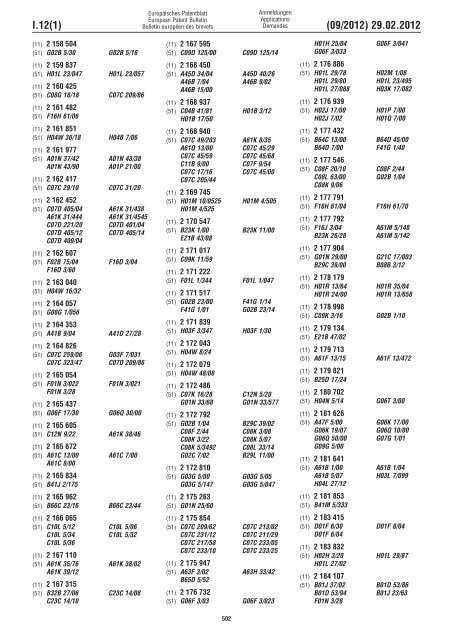 European Patent Bulletin 2012/09 - European Patent Office