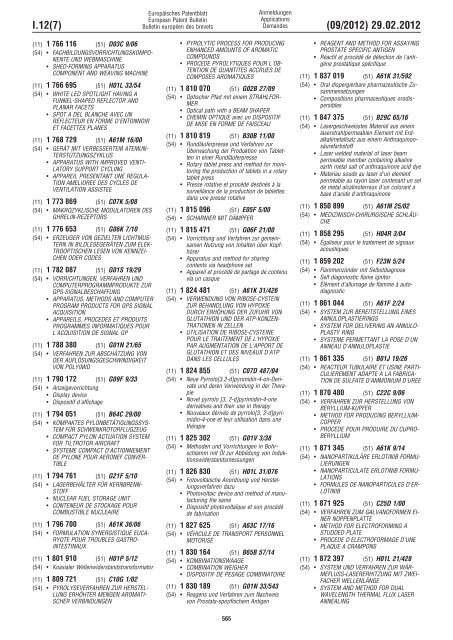 European Patent Bulletin 2012/09 - European Patent Office