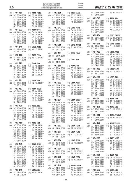 European Patent Bulletin 2012/09 - European Patent Office