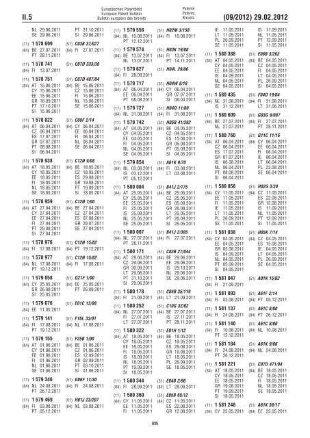 European Patent Bulletin 2012/09 - European Patent Office