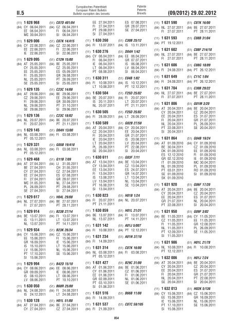 European Patent Bulletin 2012/09 - European Patent Office