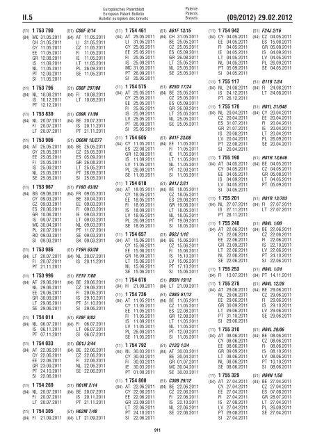 European Patent Bulletin 2012/09 - European Patent Office