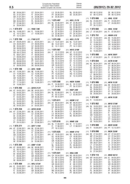 European Patent Bulletin 2012/09 - European Patent Office