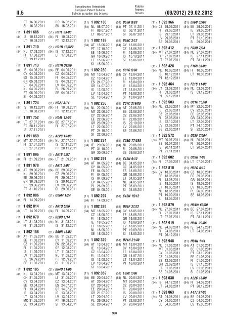 European Patent Bulletin 2012/09 - European Patent Office