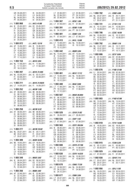 European Patent Bulletin 2012/09 - European Patent Office