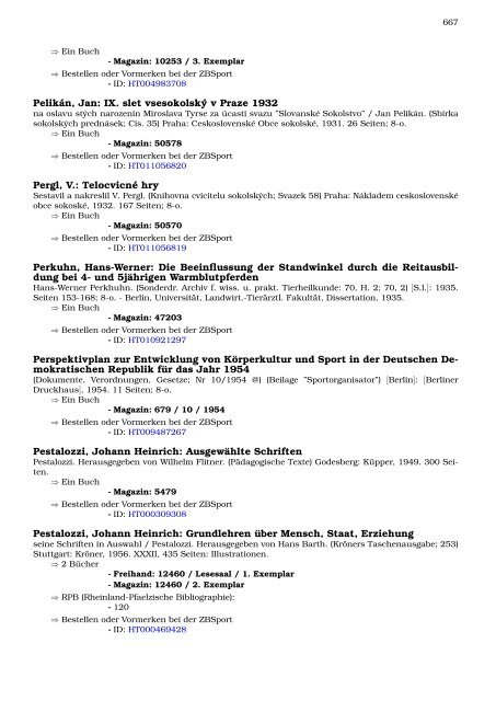 Neukatalogisate ZBSport - Zentralbibliothek der Sportwissenschaften