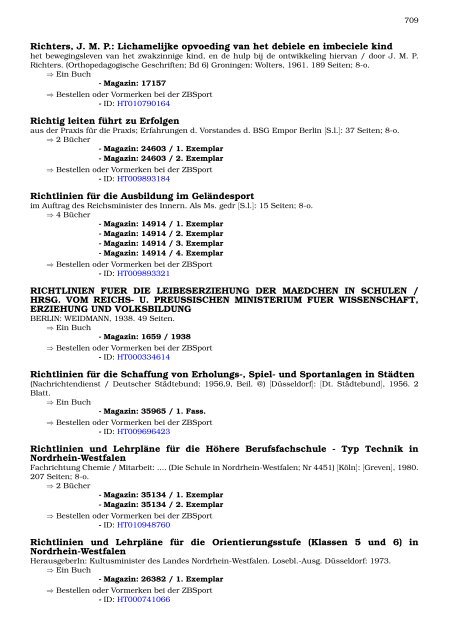 Neukatalogisate ZBSport - Zentralbibliothek der Sportwissenschaften