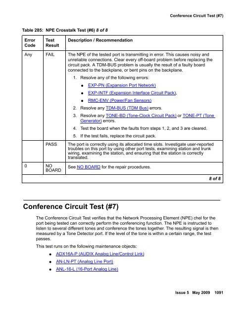 Demand test descriptions and error codes - Avaya Support