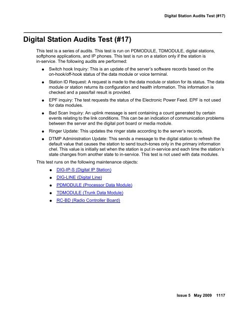 Demand test descriptions and error codes - Avaya Support