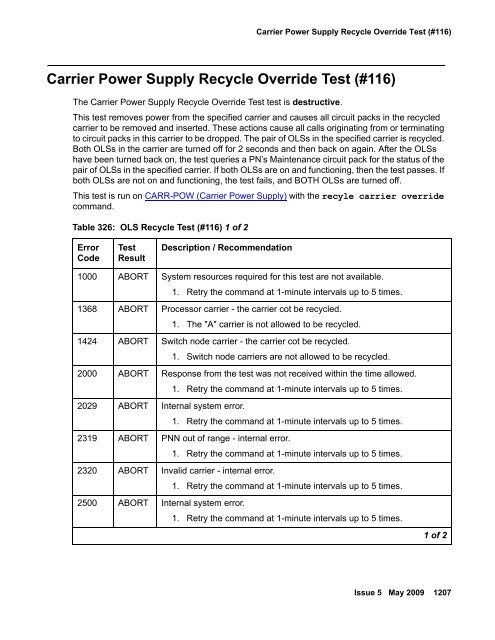 Demand test descriptions and error codes - Avaya Support